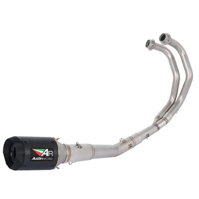 Sistema de silenciador de tubo de escape de carbono para Yamaha MT-03 YZF R3 R25 2014-2024 Foto 1 de 4