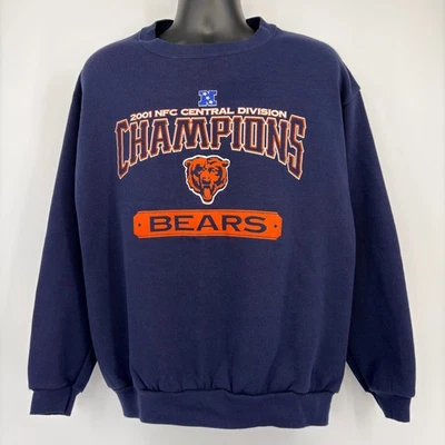 Vintage 2001 Chicago Bears NFC Central Division Champions Sweatshirt LG NFL - Image 1 of 4