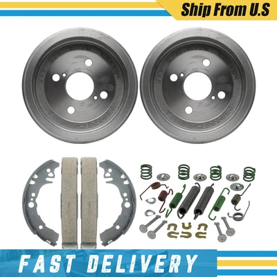 Rear Brake Drums Shoes Spring Hardware Kit for Toyota Echo 2000 2002 2005 — 第 1/4 张图片