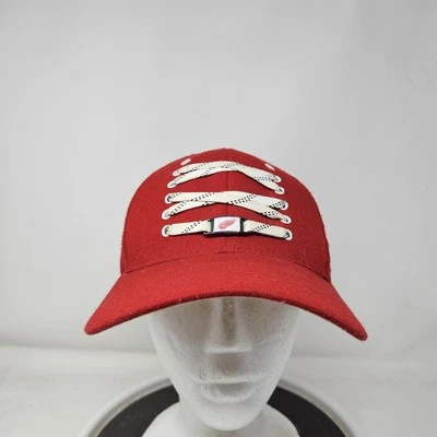 Detroit Red Wings Hat Cap Strap Back Red White NHL Hockey Laces Mens - Image 1 of 4
