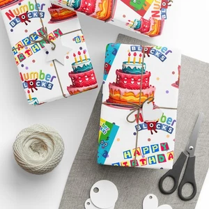 Zahlenblöcke Geburtstag Lebendig Motiv Geschenkpapier für kreative Geschenke - Bild 1 von 25