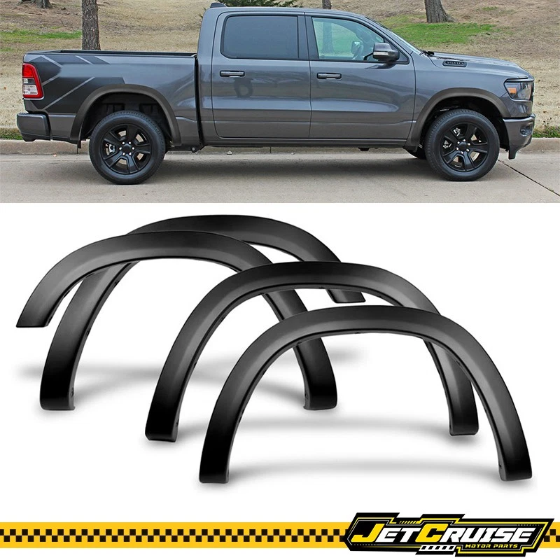 Se adapta a Dodge Ram 1500 19-24 estilo de fábrica negro texturizado guardabarros llamaradas 4 piezas PP Foto 1 de 4