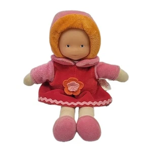 Corolle Doll Miss Grenadine Red & Pink Velour Dress Soft Rag Doll Vinyl Face. - Picture 1 of 8