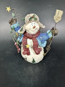 Vintage 2003 Home Interiors Resin Metal Snowman Figurine 6.75" Christmas Decor - Picture 1 of 3