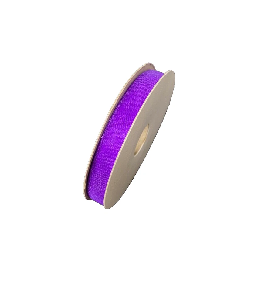 (PÚRPURA) 3/8" Organza LISO TRANSPARENTE Cinta 25 yardas 100% Nylon (CIERRE) Foto 1 de 1