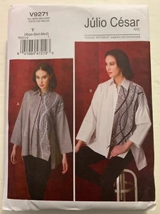 Vogue V9271 Nähmuster Misses Shirts mit Kontrast Applikationsborte XS - M - Bild 1 von 2