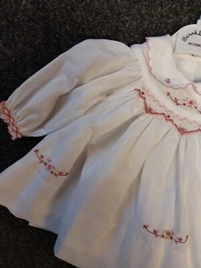 SALE NEW SARAH LOUISE IVORY SMOCKED BABY DRESS SIZE 3 MTHS 6 MTHS 12 MTHS 18 MTH - Picture 1 of 4