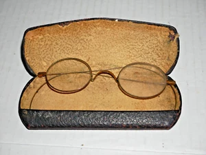 TAW & CO Victorian Brass Wire Rim Reading Eyeglasses Antique Spectacles 1890's - Picture 1 of 6