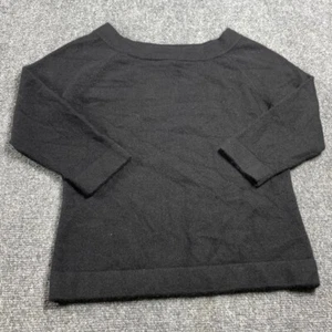 Suéter negro para mujer Evelyn Grace cachemir manga 3/4 cuello barco pulóver talla M - Imagen 1 de 16