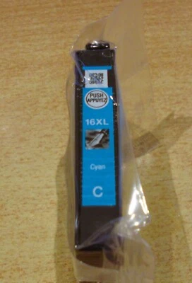 GENUINE EPSON 16XL Cyan (blue) cartridge T1632 Pen & Crossword vacuum sealed ink - Image 1 of 4