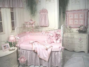 Jessica McClintock Fairy Dust Pink Baby Crib Sheet NIP - Picture 1 of 9