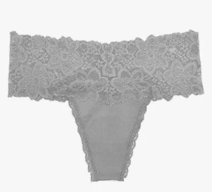 High Waisted Lace Thong Cotton Plus Size High Rise Tummy Control Thong - 3XL - Picture 1 of 2