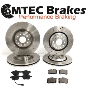 Audi TT 1.8T 225bhp 99-05 Front Rear MTEC Drilled Grooved Brake Discs & Pads - Picture 1 of 6