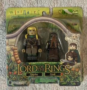 art asylum 2004 mini-mates lord of the rings LEGOLAS & GIMLI mip - Picture 1 of 3