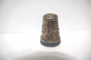 FINGERFINGERHUT VINTAGE ALPAKASILBER MEXIKO GEHÄMMERTE BLUMEN & EIN SCHILDKRÖTENBAND - Bild 1 von 5