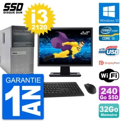 PC tour Dell 990 Bildschirm 22 " Intel Core i3-2120 RAM 32Go SSD 240Go Windows - Bild 1 von 4