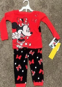 New 4 Minnie Mouse two piece pajama set Red Disney long sleeve pants - Picture 1 of 3