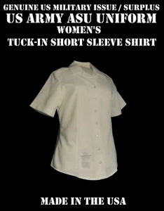 NEU DAMEN 10R US ARMY ASU SERVICE KLEID BLAU WEISS KURZARM UNIFORM SHIRT - Bild 1 von 12