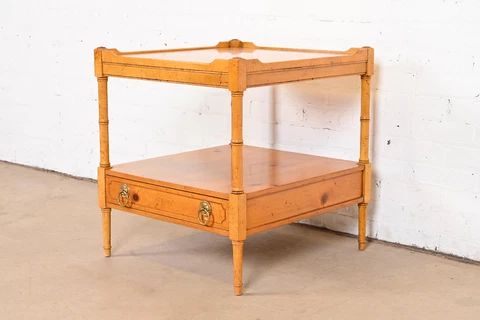 Baker Furniture Regency Pine Two-Tier Nightstand or Side Table Cover