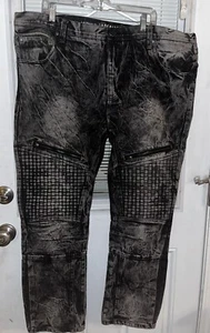 Imperious Jeans Men Black Vntg Hip Hop Slim Straight Fit 44x32 Rare EUC Moto - Picture 1 of 10