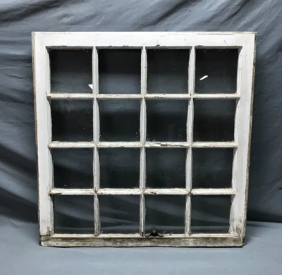 Faixa de janela antiga vintage início 16 Lite branca gasto chique 28" m² Antigo 1619-24B - Imagem 1 de 4