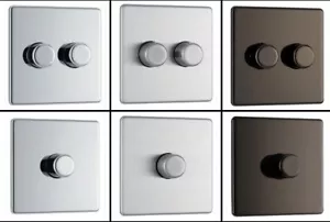 BG Flatplate Dimmer Switch, 400W LED compatible, various finishes - Picture 1 of 7