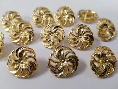 VINTAGE BUTTONS SET OF 10 GOLD TUZ2181 - Image 1 of 2