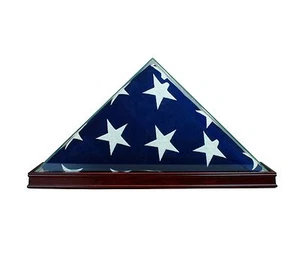 Glasflagge Vitrine für 9,5' x 5' Flagge - Echtglas, Echtholz Kostenloser Versand - Bild 1 von 6