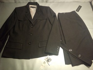 Anne Klein 2 Piece Suit Stretch Women's Size 12 Jacket & Pants 