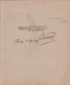 SIR CHARLES SANTLEY - Barítono Inglés - Cita Musical Original FIRMADA A MANO - Imagen 1 de 1