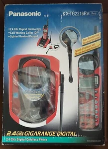 Open Box Panasonic KX-TG2216RV Red Cordless Phone Call Waiting ID - No Headset - Picture 1 of 7