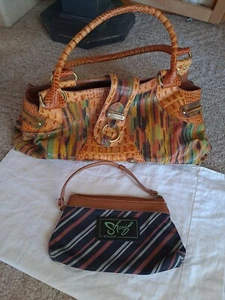 Sharif Studio Multicolor Tassel Leather Hobo Shoulder Purse Makeup Bag NICE - Picture 1 of 6