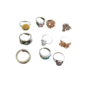 Lote Mixto de 10 Anillos de Moda Ideal para Mercados Bonitas Piedras - Imagen 1 de 12