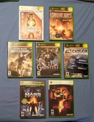 LOTE de 7 Juegos Xbox (5:OG, 2:360) Todos CIB, Fable, Forza, Mass Effect, Star Wars Foto 1 de 4