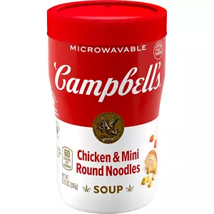 Sopa para beber, pollo y mini sopa redonda de fideos, taza para microondas de 10,75 OZ - Imagen 1 de 8