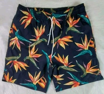 Old Navy Men's SZ XXL Black Floral Swim Trunks New - Image 1 of 4