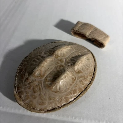 Hebilla de cinturón y lazo vaquero occidental vintage de cuero tostado beige en relieve Foto 1 de 4