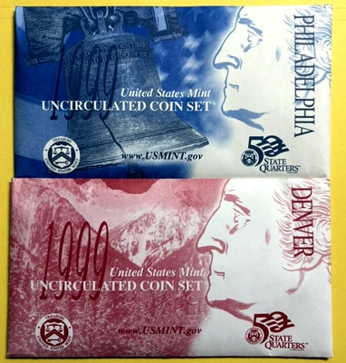 1999 P&D Uncirculated Mint Sets U.S Mint Original Government Packaging OGP/COA - Image 1 of 4