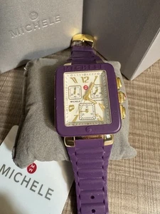 Michele Ladies Modern Gold Plated Chronograph Watch..Look/Read - Picture 1 of 8