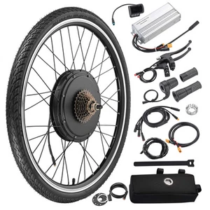 48V 1000W 26" Front/Rear Wheel Electric Bicycle Kit EBike Conversion w/LCD - Picture 1 of 10