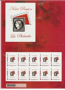 FRANCE Adhésif - Bloc de 10 timbres Notre Passion la Philatélie - Imagen 1 de 1