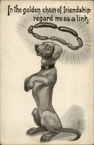 Vintage Dog Postcard - Friendship Link - 1911 Washington, IN - Picture 1 of 2