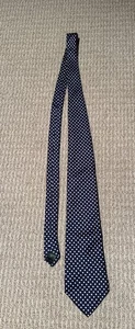 Lauren Ralph Lauren Herren Seidenkrawatte Marineblau mit Blauen Tupfen Hergestellt in den USA - Bild 1 von 2