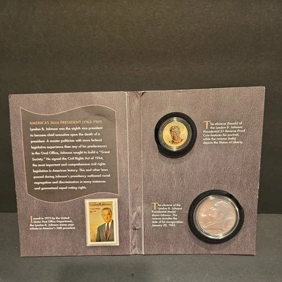 ✯ 2015 年林登·B·约翰逊硬币和编年史套装反向精制 ✯ 总统 (5) — 第 1/4 张图片