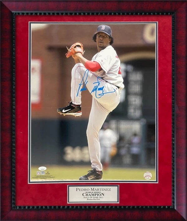 Pedro Martinez Autograph Photo Pitching 23×27 JSA Authentication - Image 1 of 1