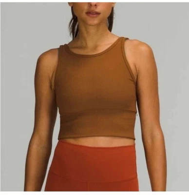Женская майка Lululemon Power Pivot с ребрами золотисто-коричневая размер 8 или 10 - Изображение 1 из 4