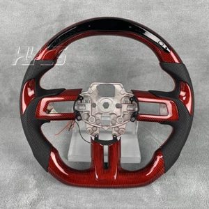 LED display screen Carbon Fiber Steering Wheel For Ford Mustang GT 2015-2023 - Picture 1 of 19