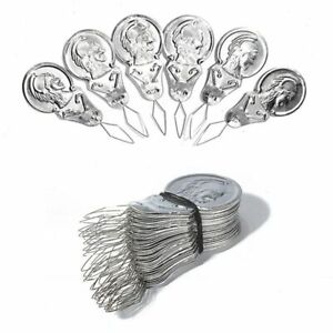 50pcs New Silver Bow Wire Needle Threader Hand Machine Sewing Stitch Tool