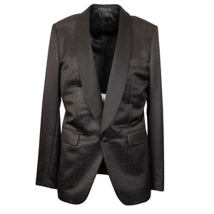 NWT CARUSO Black Wool And Silk Tuxedo Single Breasted Blazer Size 50 $1395 - Picture 1 of 6