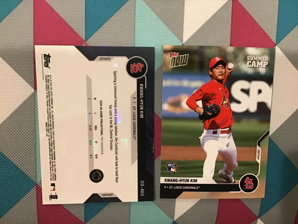 #460 Kwang-Hyun Kim RC 2020 Topps Now Summer Camp Edition Road to Opening Day PS - Image 1 of 1